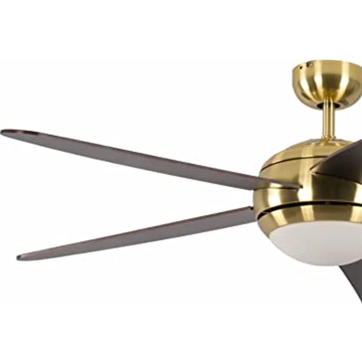 Deckenventilator mit Beleuchtung und Fernbedienung Melton, Gehäuse Messing, Flügelfarbe braun- Wanaque, 132 cm – Bild 4