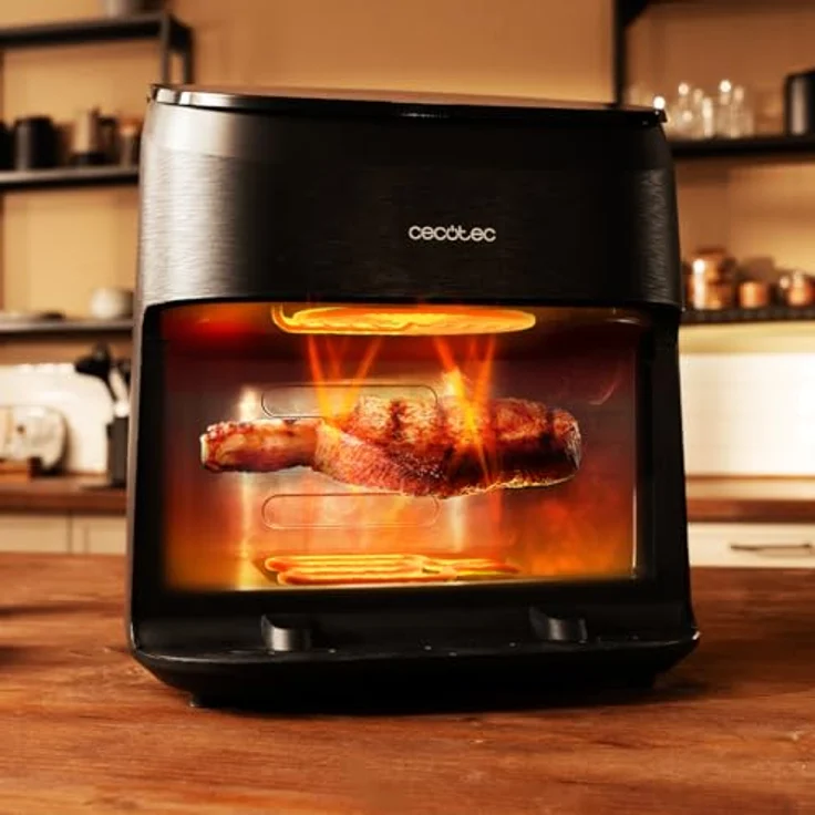 Cecotec Cecofry&Grill Smokin' 6500, Heißluftfritteuse ohne Öl 6,5L mit Grillfunktion, Doppelwiderstand, integrierter Smoker, 2200W, Temperaturregelung 40-200°C, 10 Menüs – Bild 5