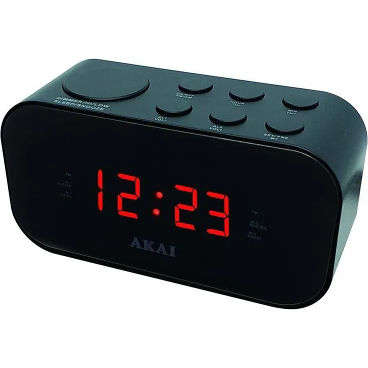 Akai Professional ACR-3088, Digitaler Radiowecker mit LED-Display und Snooze-Funktion, schwarz