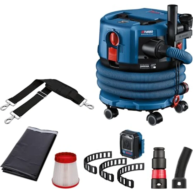 Bosch Professional 18V System Akku-Staubsauger GAS 18V-12 MC (Staubschutz der Klasse M, HEPA-Filter, inkl. GCT 30-42, 3x flexibles Gummiband, verschiedene Zubehöre) – Bild 1