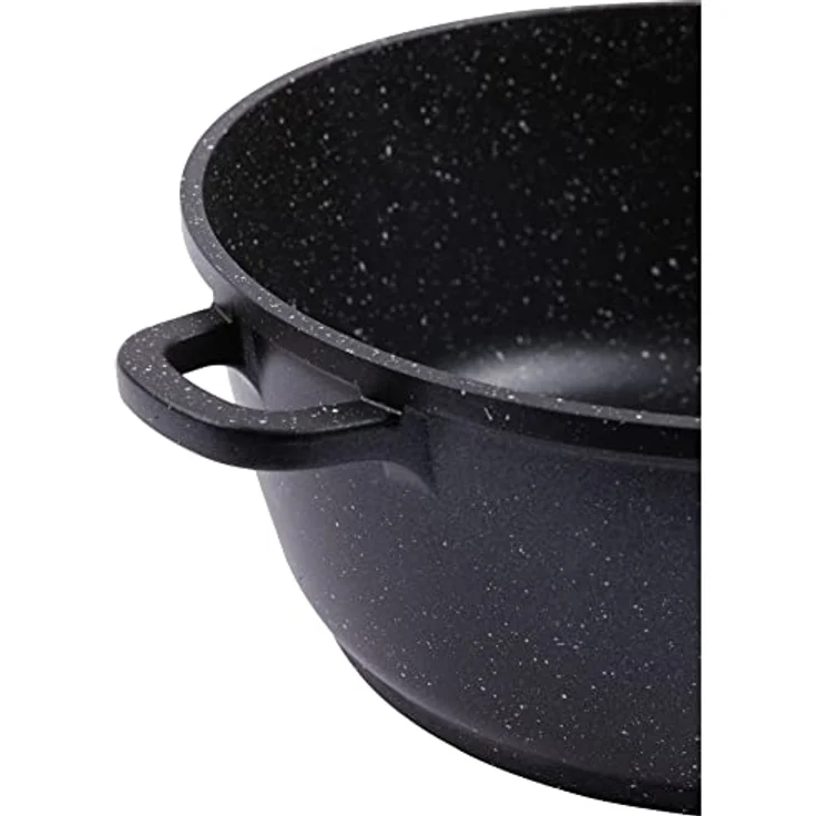 Kamberg – 0008033 – Kochtopf 28 cm – Aluminiumguss – Beschichtung in Steinoptik – Mit Glasdeckel – Für alle Herdarten, auch Induktion – PFOA‑frei, 28 x 28 x 12,5 cm – Bild 4