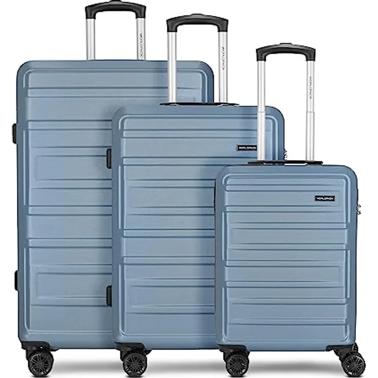 Worldpack New York 2.0 Koffer Set-Groß | Trolley mit 4-Rollen und Zahlenschloss - Hartgepäck mit Wäschefach, Kreuzpackgurt, Tragegriff | Volumen: 38 L / 63 L / 96 L
