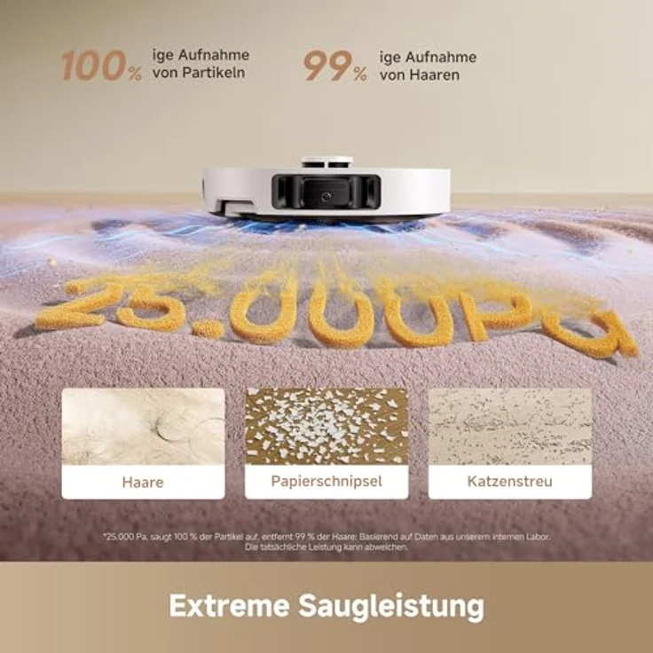 Dreame L10s Ultra Gen3, Staubsauger Roboter mit Wischfunktion, 25KPa Saugleistung, Haustiermodus, selbstreinigende All-in-One Dock, Teppichreinigung – Bild 4