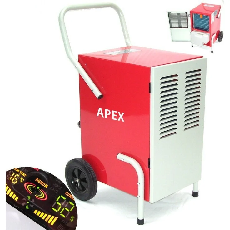 Apex Bautrockner 55726 60L, Luftentfeuchter mit digitaler Regelung und 60 L/Tag Entfeuchtungsleistung, robust für Baustellen