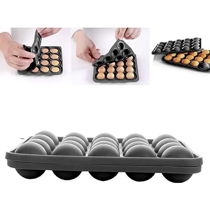 Ruhhy Cake-Pop-Form Magic Bake Silikonform für Kekse & Lollies, 20 Formen, 4 cm, backofenfest, auslaufsicher, Silikonform zum Backen oder Einfrieren, grün – Bild 8