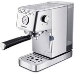 GRIFEMA GC3003 Kaffeevollautomaten, Siebträgermaschine mit Mahlwerk, 20bar Espresso Machine mit Entnehmbare Brühgruppeund 1,4L Wassertank, 20 cm Breite, 1350 Watt, Silber