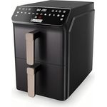 Princess Stack Heißluftfritteuse, Doppelte Fritteuse mit 11,2 L Kapazität, 3000 W, Vertikales Design, Sync-Funktion, PFAS-frei, Digitale Steuerung, Schwarz