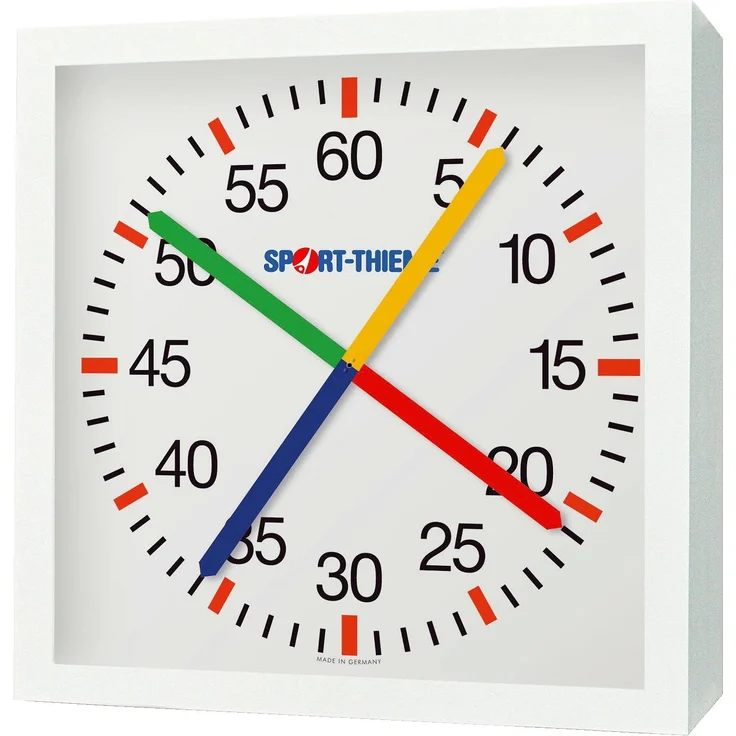 Peweta Schwimmbad-Trainingsuhr, Wanduhr mit Sekundenkreuz, Metallgehäuse weiß, IP Schutzart, Netzbetrieb 230 V