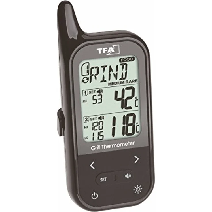 TFA Dostmann Küchen-Chef Digitales Bratenthermometer-Grillthermometer Funk, 2 Einstechfühler zur Messung der Ofen- und Kerntemperatur – Bild 2