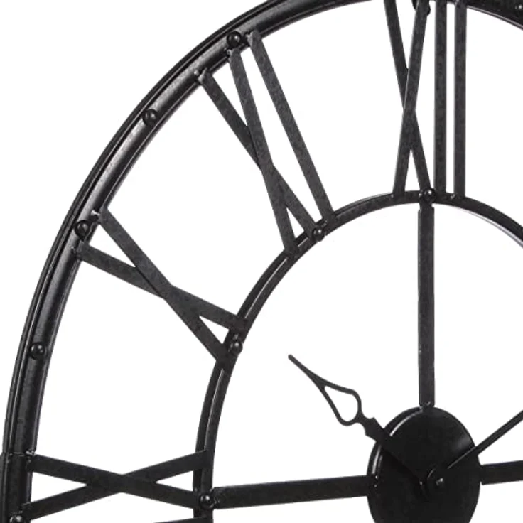 Atmosphera Große Wanduhr aus Metall im Vintagestil - Durchmesser 70 cm - Farbe SCHWARZ – Bild 3