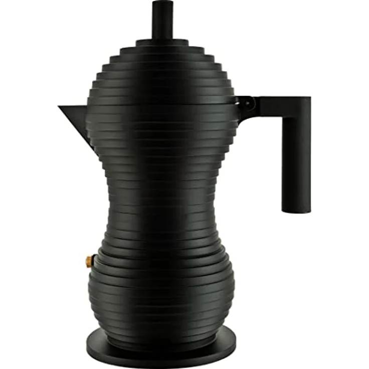 Alessi Espressokocher Pulcina Vollschwarz für 6 Tassen, 0,3l Kaffeekanne, revolutionäre illycaffè Technologie – Bild 2