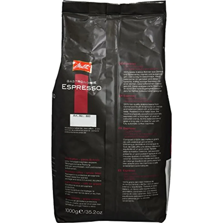 Melitta Espresso, Ganze Kaffeebohnen, 100 % Arabica, Kräftig würzig, Intensiv und ausgewogen, Kräftiger Röstgrad, 1 kg – Bild 2