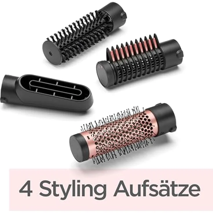 BaByliss AS126E Warmluftbürste, 1000 Watt, Ionen-Technologie, Keramikbeschichtung, inkl. 4 Aufsätzen, schwarz – Bild 2