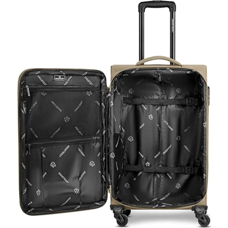 SMARTBOX Weichgepäck Check-in Koffer für Damen & Herren | Mittelgroßer Trolley 41 x 27 x 67 cm | 4 Rollen & Zahlenschloss | erweiterbar mit Dehnfalte | leichte 3,1 kg (Edition 04) – Bild 5