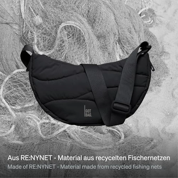 Got Bag Moon Bag wavy puffer Gürteltasche, 32 cm, schwarz, 100% Nylon – Bild 2
