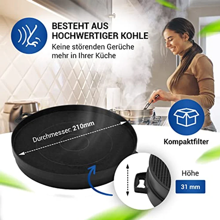 VIOKS Aktivkohlefilter Set 4 Stk, passend wie Bosch 00353121, für Dunstabzugshauben – Bild 2
