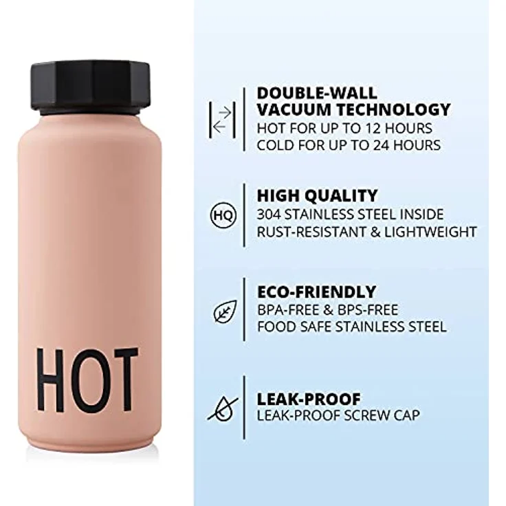 Design Letters Trinkflasche-Isolier Flasche HOT (Nude) 500ml. – Bild 3