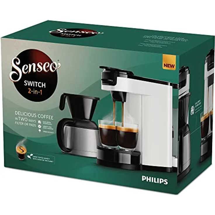 Philips Senseo Switch HD6592/05, 2 in 1 Kaffeemaschine mit Edelstahl-Isolierkanne, 1 Liter Wassertank, Crema Plus, bis zu 7 Tassen – Bild 5