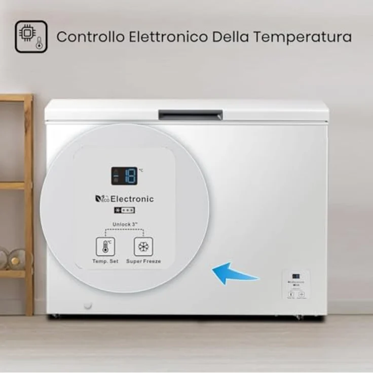 Hisense FC386D4AWLYE Tiefkühltruhe, 297 l, 4 Sterne, leise 40 dB, Weiß, 111,4 x 63 x 84,7 cm – Bild 5