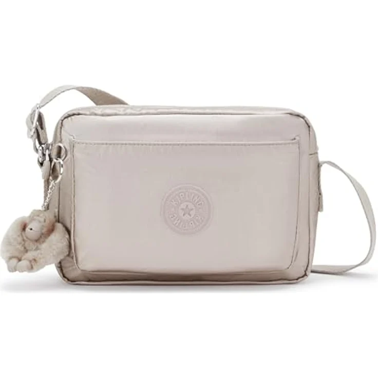 Kipling Classics Abanu M, Umhängetasche 24 cm aus robustem Material, verstellbarer Schultergurt, Silber – Bild 4