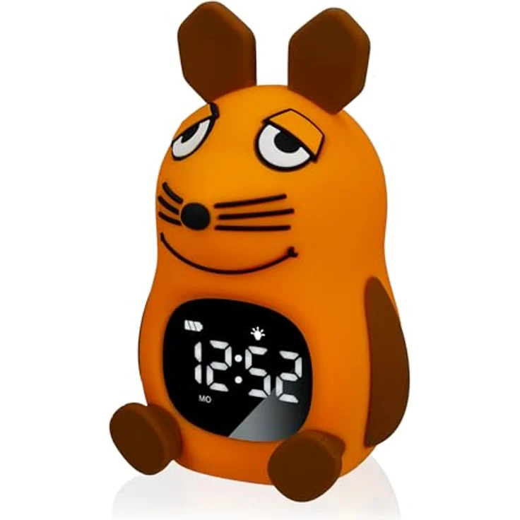 Die Maus DieMaus Lichtwecker für Kinder, nachtlichtfähiger Wecker mit Aufwachlicht und 6 Wecktönen, wiederaufladbar über USB-C, bunt – Bild 7