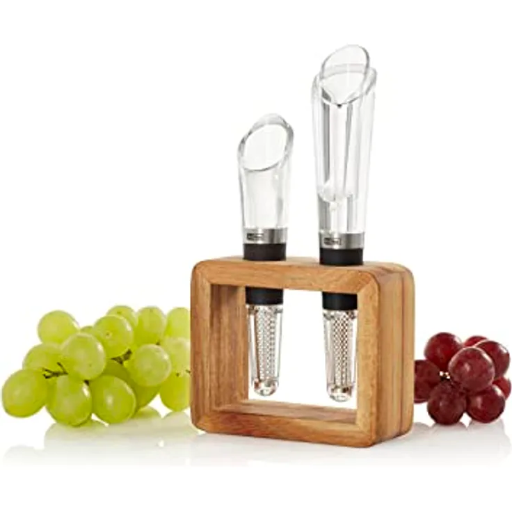 AdHoc VA12 Wein-Genießer-Set 2-tlg. bestehend aus 1x Weinbelüfter und Ausgießer und 1x Weinausgießer und Partikelfilter Vine