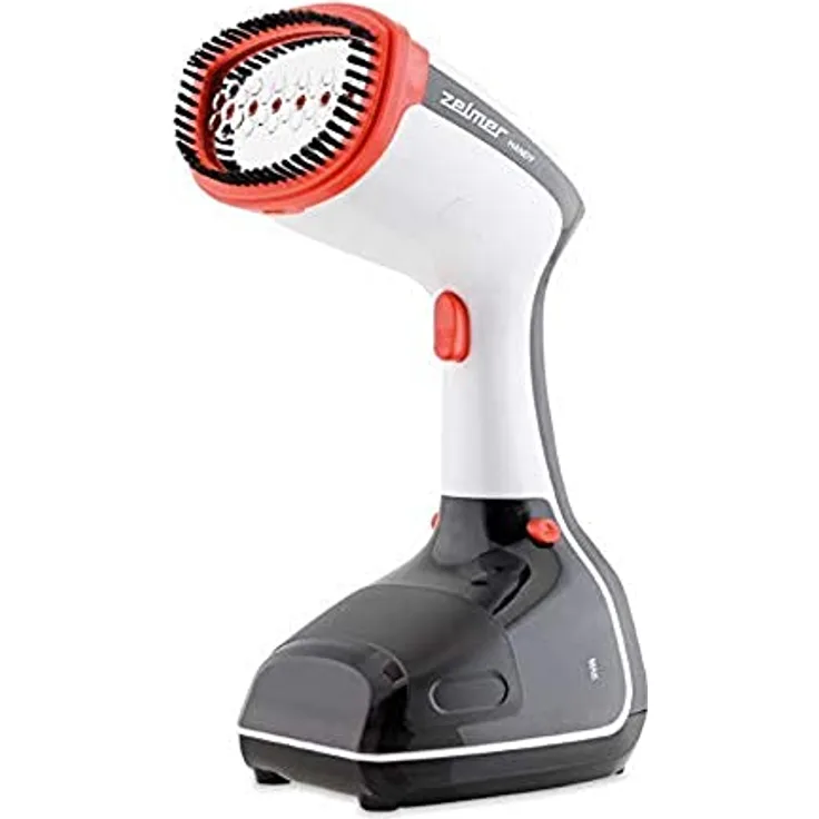 Zelmer ZGS1100 Handy - Wäschedampfer, 1100 W, konstanter Dampfausstoß 25 g/min, betriebsbereit in 35 Sekunden, 1 Dampfstufe, beseitigt Krümel, Gerüche, desinfiziert, 325ml Fassungsvermögen, Rot.