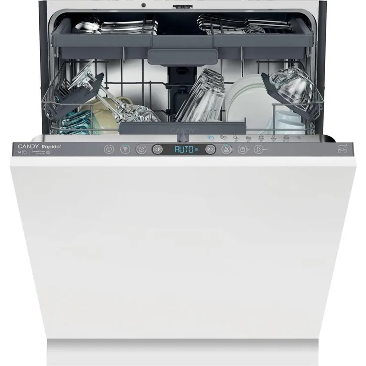 Candy CI 4C4F1A Rapido, Einbaugeschirrspüler für 14 Maßgedecke, 60 cm, 44 dB, Besteckschublade, Energieeffizienzklasse C