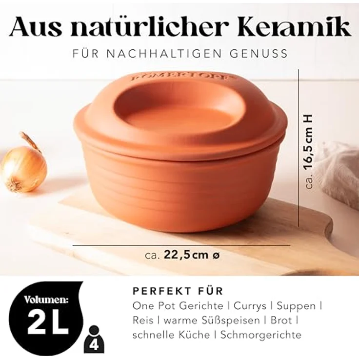Römertopf Multibräter runder Dampfgar-Bräter Ø 22,5 cm – Bild 5