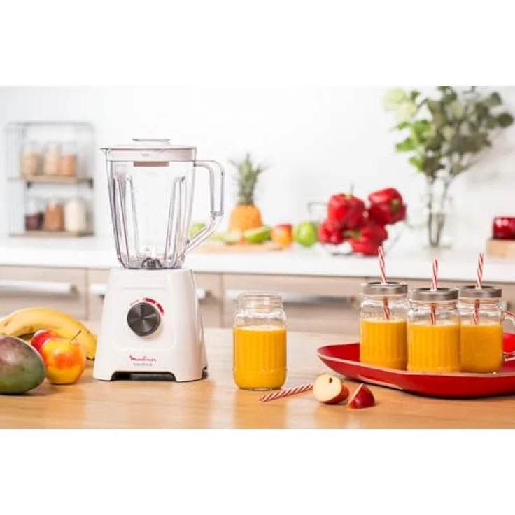 Moulinex Liquidificadora LM420110, Standmixer mit 1.75L Behälter und 600W Leistung, weiß – Bild 3
