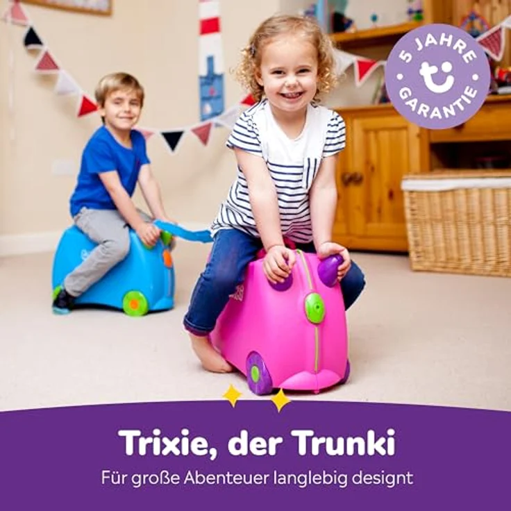 TRUNKI Kinderkoffer Trolley Trixie (Rosa) | Handgepäck zum Draufsitzen, 18 Liter, 5 Jahre Garantie – Bild 5