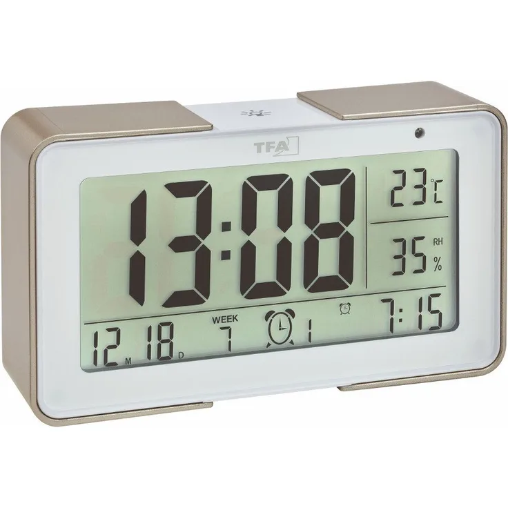 TFA Dostmann Funkwecker Melody mit verschiedenen Wecktönen TFA 60.2540, Anzeige von Innentemperatur und Luftfeuchtigkeit, automatische Hintergrundbeleuchtung