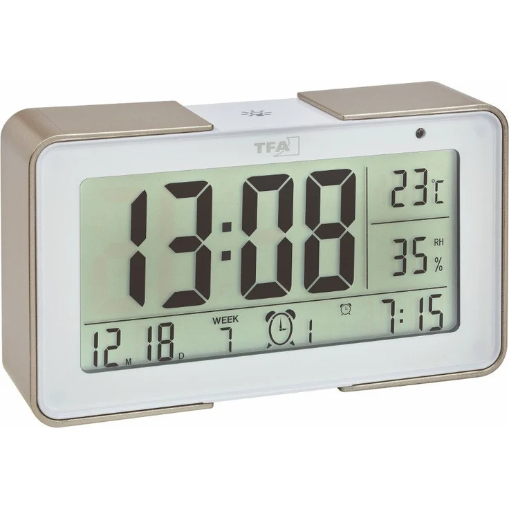 TFA Dostmann Funkwecker Melody mit verschiedenen Wecktönen TFA 60.2540, Anzeige von Innentemperatur und Luftfeuchtigkeit, automatische Hintergrundbeleuchtung