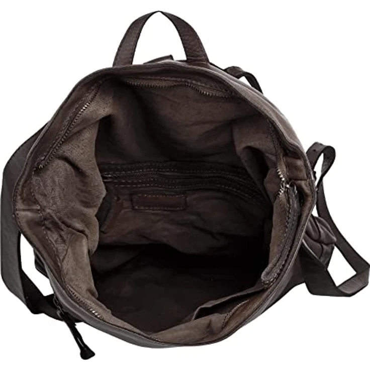 forty° Tagesrucksack aus echtem Leder, Made in Italy, Vintage Look, quadratisch, braun – Bild 6
