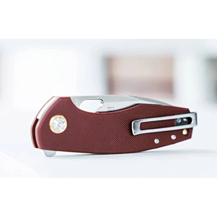 Böker Plus® Little Friend Taschen-Messer - Profi G10 Klappmesser rot - EDC Pocket Knife mit Gürtel-Clip & Etui - CPM-S-35VN Liner-Lock Gentleman Messer – Bild 4