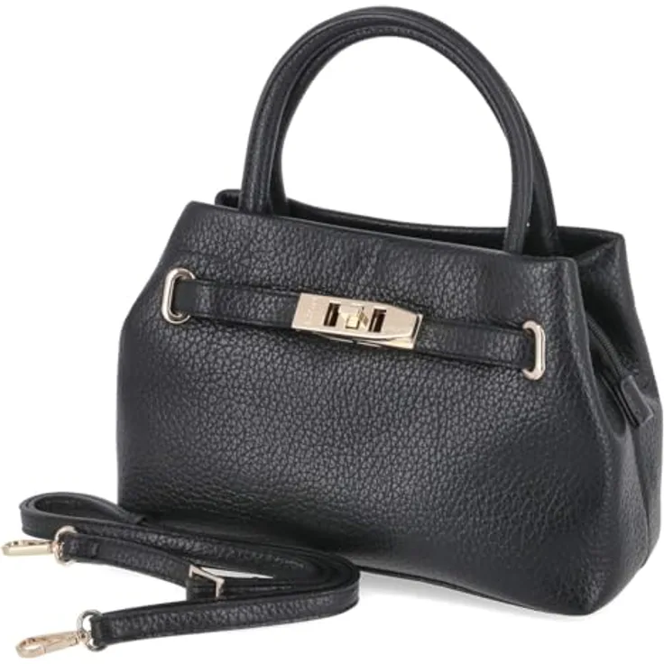 L.Credi Renate Schultertasche 27 cm, schwarz, 100% Polyurethan, 27 cm x 11 cm x 19.5 cm