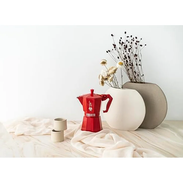 BIALETTI MOKA EXCLUSIVE, Espressokocher aus Aluminium für 6 Tassen, rot – Bild 3