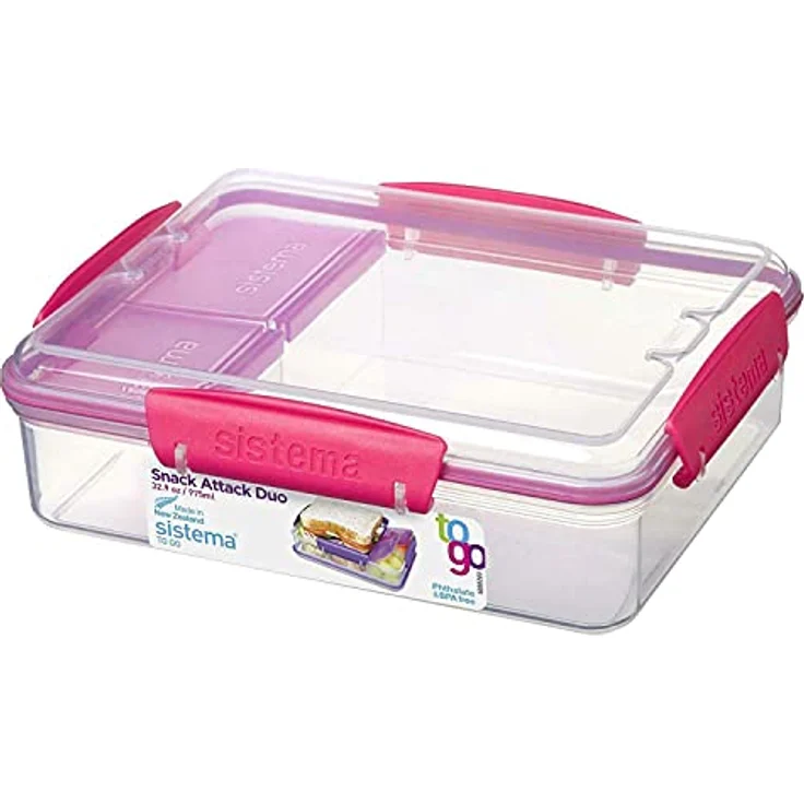 SISTEMA SISTEMA Lunchbox Snack Attack Duo to go 975 ml 19,7x15,8x6cm farbig sortiert – Bild 2