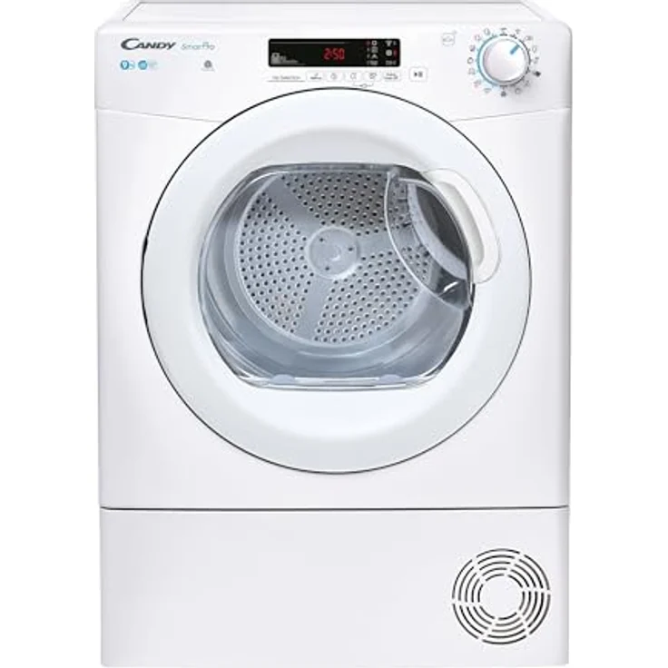 Candy CSOE C9DG-S Kondenswäschetrockner 9 KG, Wi-Fi + Bluetooth, Easycase-Kondenswasserbehälter, Symbolblende, Weiß – Bild 1