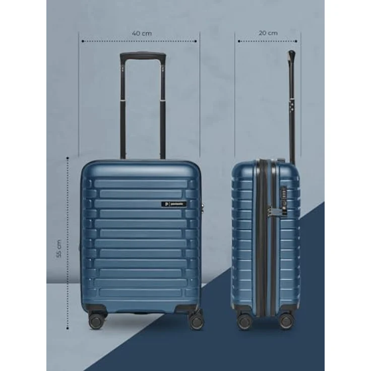 Pactastic Collection 04 THE CABIN, Kabinentrolley S 55 cm mit Dehnfalte, 4 Rollen, Blau, (40 l, Handgepäck bis 50 l) – Bild 8
