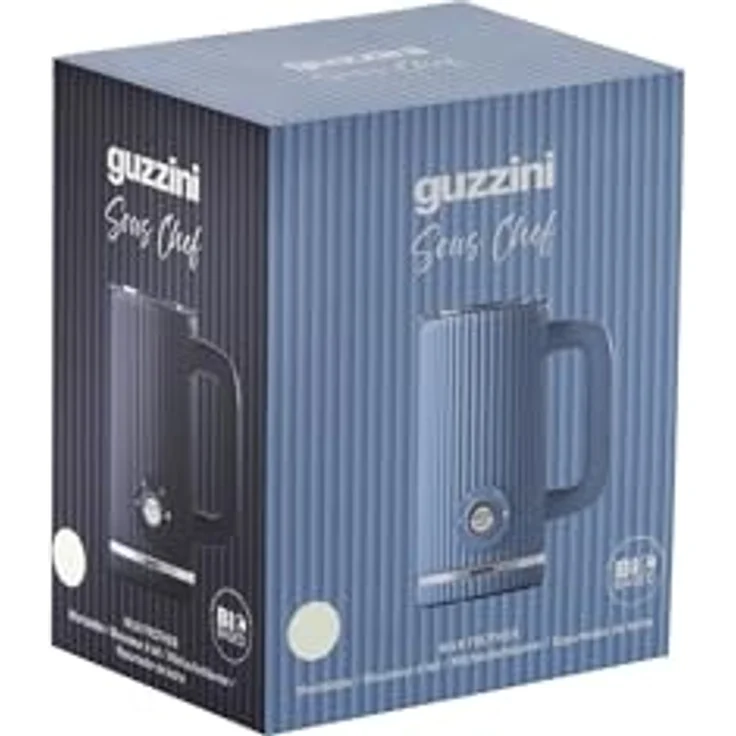 Guzzini Sous Chef Milchaufschäumer, 4 Programme, Warm- und Kaltschaum, 300 ml, transparenten Deckel, drehbarer Boden, Bio-Basis (Cream) – Bild 3