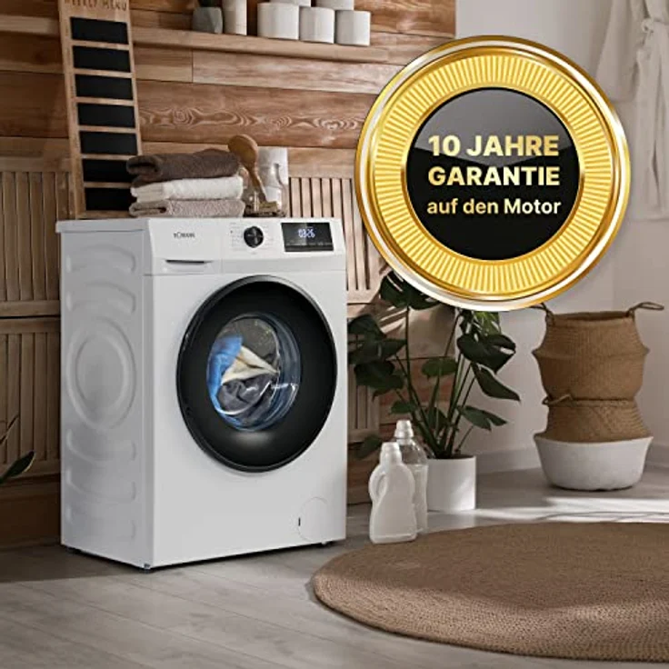 Bomann® Waschmaschine WA 7185 8kg | max. 1400 U/min | robuster, leiser & langlebiger Invertermotor | 10 Jahre Motor-Garantie | 15 Waschprogramme | LED-Display | Washing Machine mit Dampffunktion | WA 7185 – Bild 4
