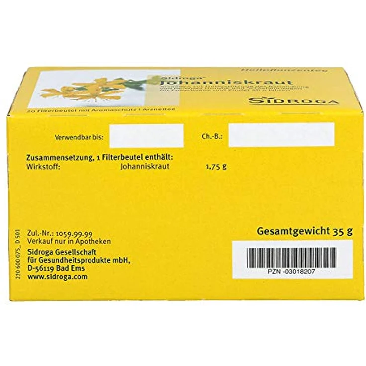 Sidroga Johanniskraut Tee, Filterbeutel 20x1,75 g für nervöse Unruhe und Schlafstörungen – Bild 4