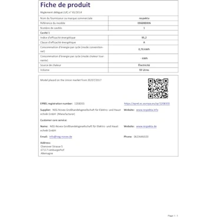Respekta EB6000IXN Einbau-Herdset, Edelstahl, Backofen 59 L, 3 Beheizungsarten, Massekochfeld mit Blitzkochplatte, 5500 W – Bild 7