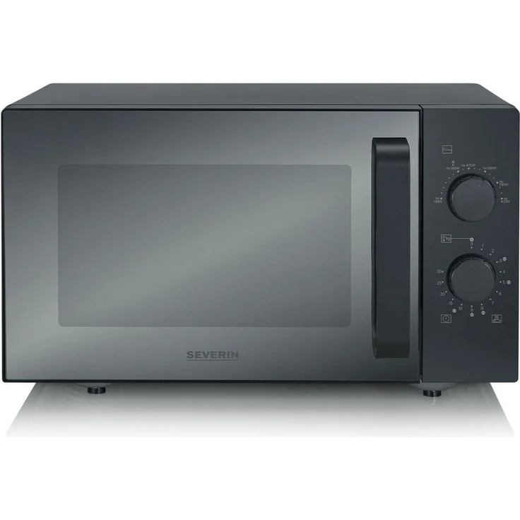 Severin MW 7782 SW, Solo-Mikrowelle mit 25 Litern Garraumvolumen und 800 Watt Leistung, matt schwarz