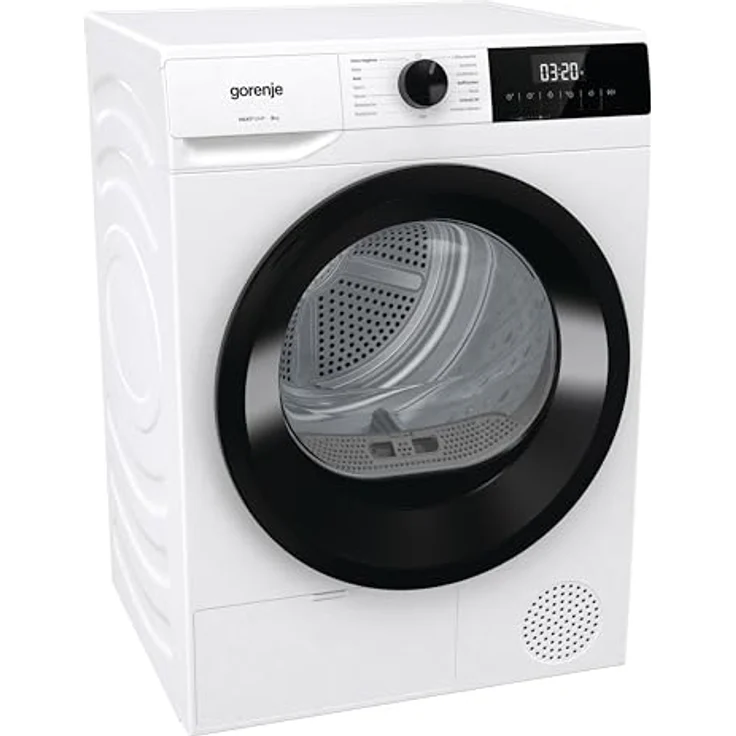 Gorenje DHNE83 Trockner/Kondensation mit Wärmepumpe / 8KG / 15 Programme/TwinAir/Feuchtesensor/Zeitverzögerung/Lieblingsprogramme/LED Display/EEK: A+++, weiß – Bild 3