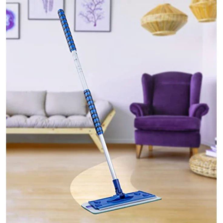 Silva Mikrofaser Wischbezug Mopp Set mit 360° Drehgelenk, Teleskopstiel 156 cm und Soft Touch Griff - wiederverwendbar, chemiefrei, 99% Bakterienentfernung – Bild 5