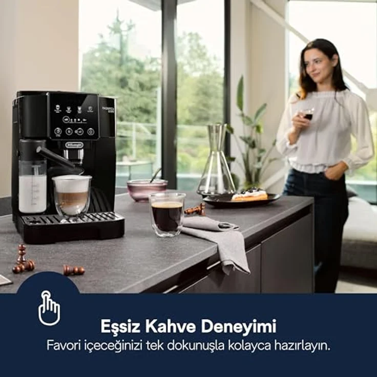 De'Longhi Kaffeevollautomat Magnifica Start Milk - ECAM 223.61.GB, kompakt, mit LatteCrema-Hot-Milchsystem und 13-stufigem Kegelmahlwerk, schwarz – Bild 3