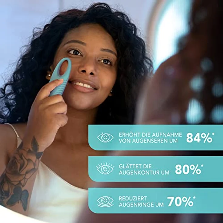 FOREO Iris 2 Mint Massagegerät, T-Sonic™ Augenmassage mit 2 Modi zur Reduktion von Schwellungen und Augenringen, ergonomisches Design – Bild 2