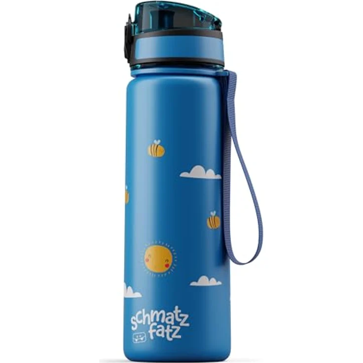 Klarstein Schmatzfatz Trinkflasche, auslaufsichere Kinderflasche 500 ml mit Fruchtaufsatz, BPA-frei, ideal für Kindergarten und Sport – Bild 1